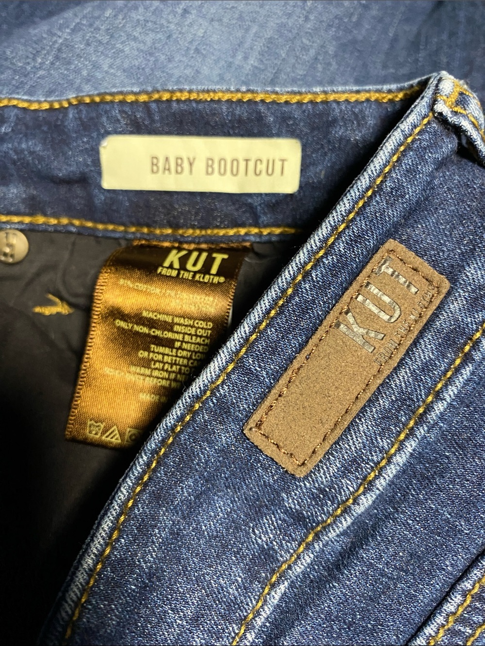 Kut from the Kloth Baby Bootcut Jeans 14S Dark Wash High Rise Stretch Denim Slim - Picture 14 of 16